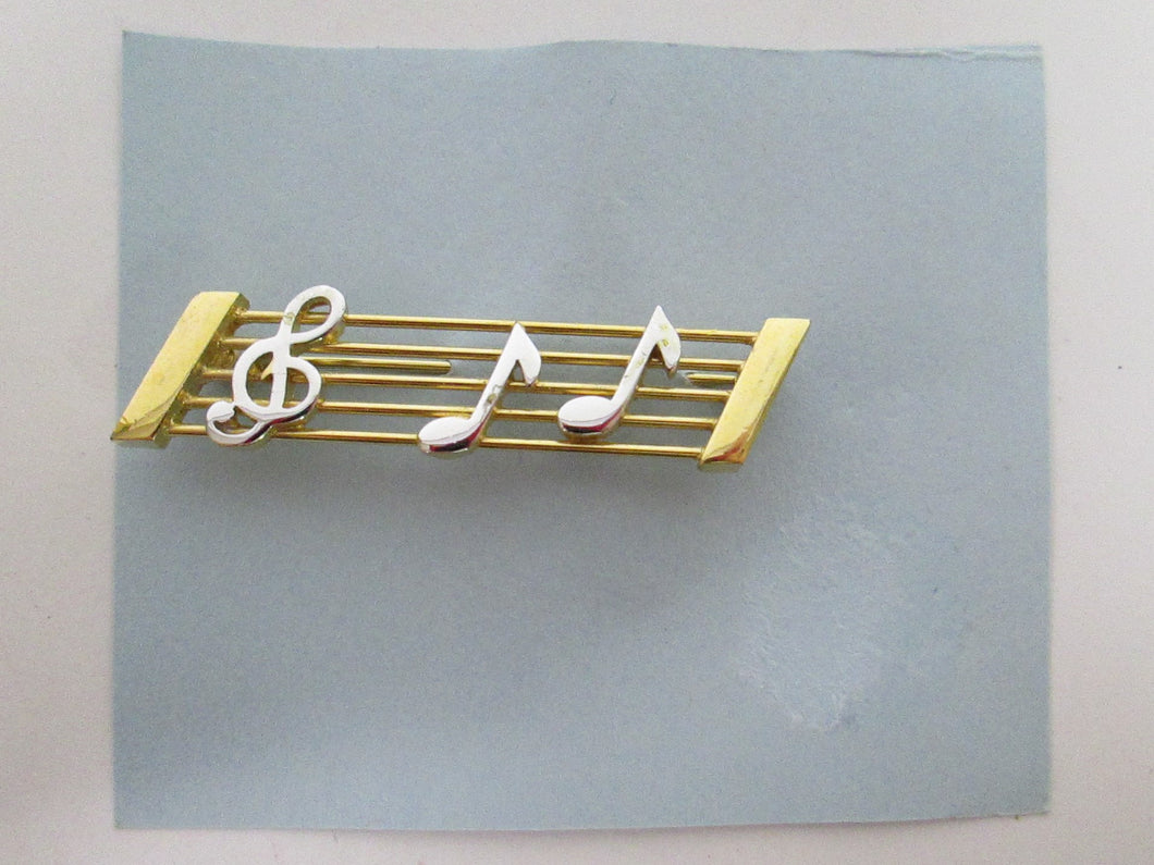 Music Stanza Pin with Treble Clef and Notes