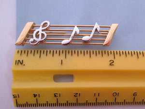 Music Stanza Pin with Treble Clef and Notes