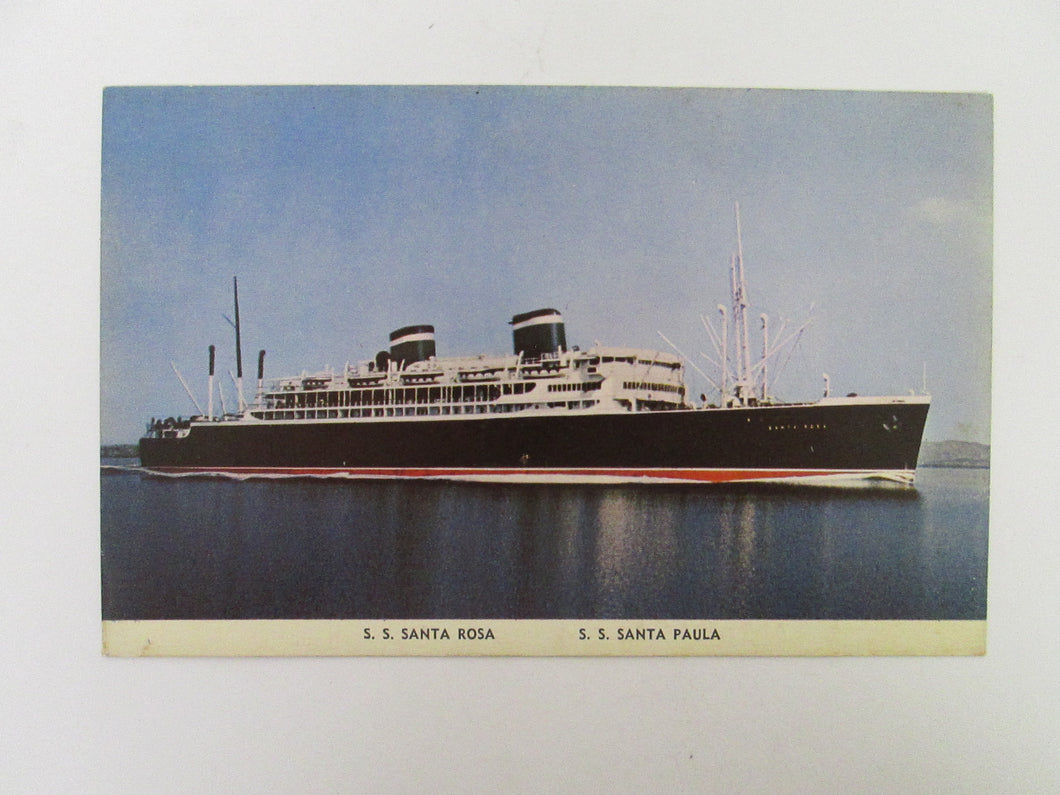 Vintage Post Card S.S. Santa Rosa and S.S. Santa Paula