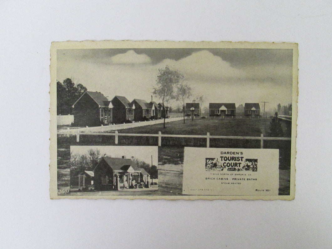 Vintage Post Card Darden's Tourist Court Emporia VA