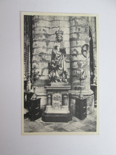 Vintage Post Card Brussels Collegiate of S S Michael and Gudule - Statue of Gudule