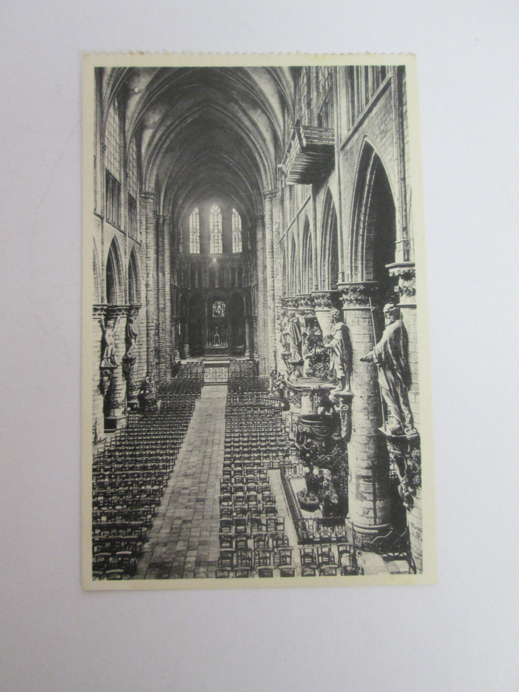 Vintage Post Card Brussels Collegiate of S S Michael and Gudule - Chief Aisle and Choir