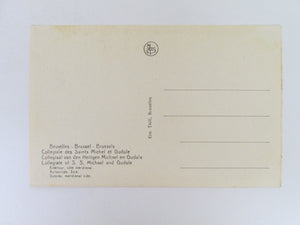 Vintage Post Card Brussels Collegiate of S S Michael and Gudule - Outside, Meridional Side