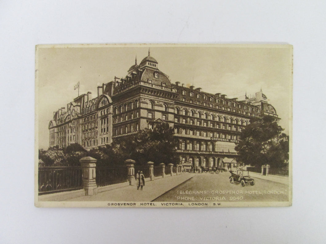 Vintage Post Card Grosvenor Hotel Victoria London