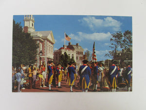 Vintage Disney Post Card 1970s Liberty Square Fife And Drum Corps