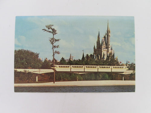Vintage Disney Post Card 1970s Monorail To The Magic Kingdom