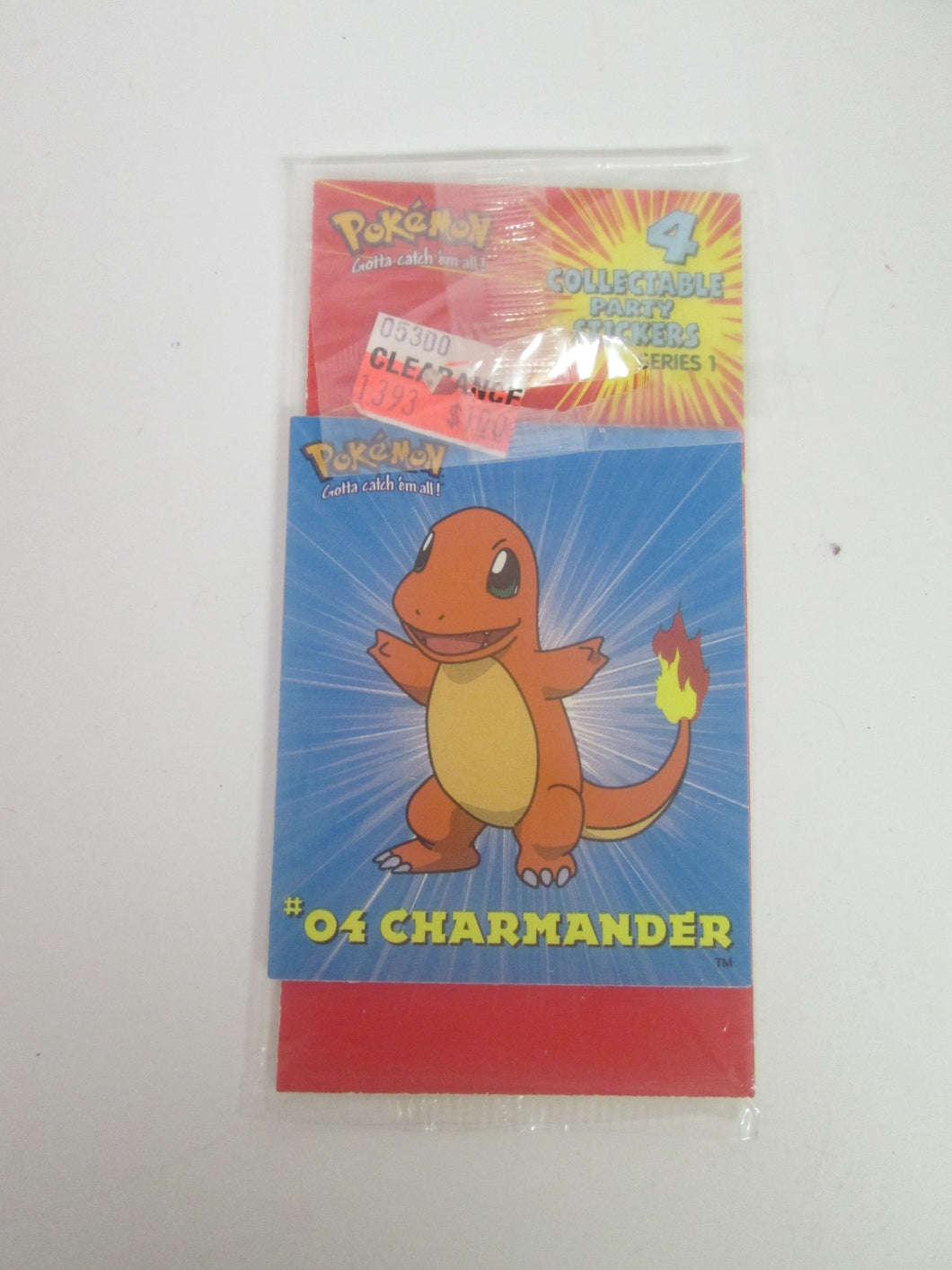 Pokemon 4 Collectible Party Stickers Charmander