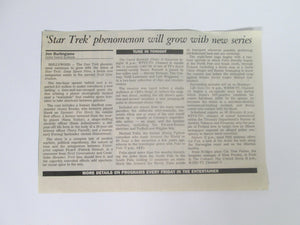 Star Trek Collection of Newspaper Articles and DS9 Cover on TV Listings & Advertising Bag