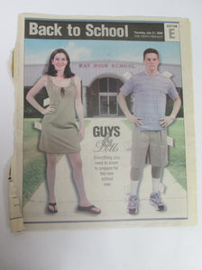Guys & Dolls Paper Dolls from Back to School section of 2000 News Herald rare