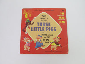 Walt Disney's Story of the Three Little Pigs A Disneyland Record and Book #303 33 1/3 RPM (1965)