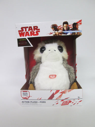 Star Wars Action Plush Porg Moving Mouth and Wings (works) New in Box (Disney)