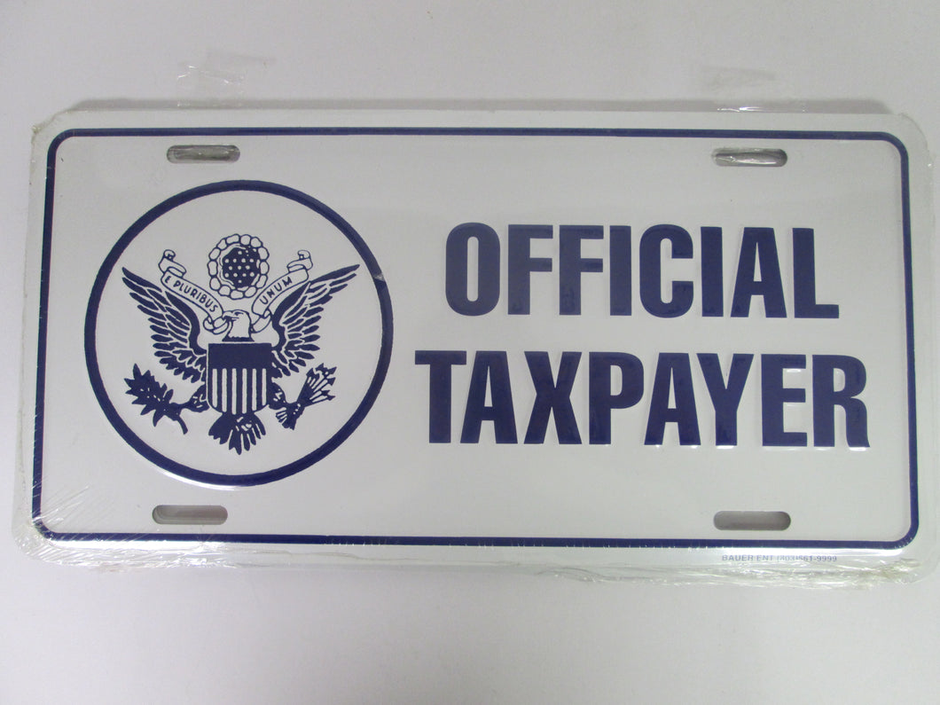 Official Taxpayer License Plate