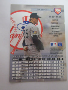 1995 Donruss New York Yankees Baseball Card #369 Jim Abbott