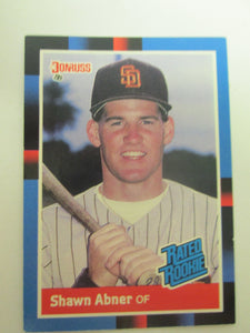 1988 Donruss Rated Rookie Baseball Card #33 Shawn Abner