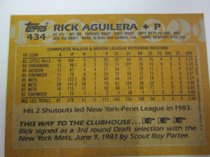 1988 Topps New York Mets Baseball Card #434 Rick Aguilera