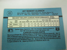 1988 Donruss Milwaukee Brewers Baseball Card #460 Jay Aldrich