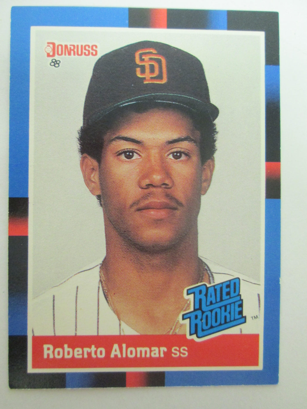 1988 Donruss Rated Rookie Baseball Card #34, Roberto Alomar