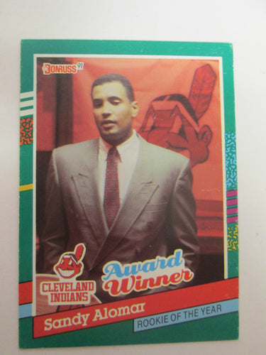 1991 Donruss Cleveland Indians Baseball Card #693 Sandy Alomar Jr. Rookie of the Year