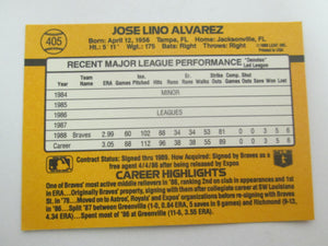 1989 Donruss Atlanta Braves Baseball Card #405 Jose Alvarez Rookie