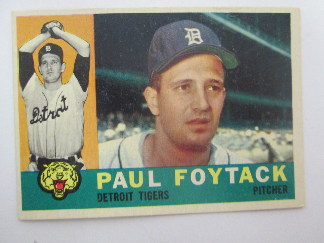 1960 Topps Detroit Tigers Baseball Card # 364 Paul Foytack