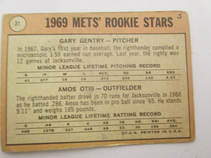 1969 Topps Rookie Stars New York Mets Gary Gentry/Amos Otis Baseball Card #31