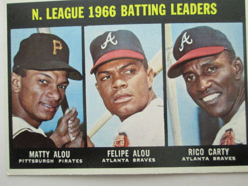 1967 Topps N.League 1966 Batting Leaders Alou/Alou/Carty Baseball Card #240