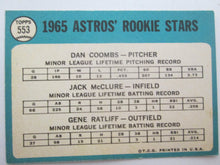 1965 Topps  Houston Astros 1965 Rookie Stars Coombs/McClure/Ratliff Baseball Card #553