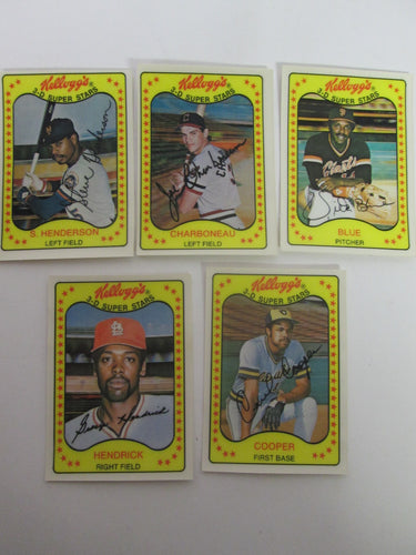 1981 Kellogg's 3-D Super Stars set of 5 Baseball Cards