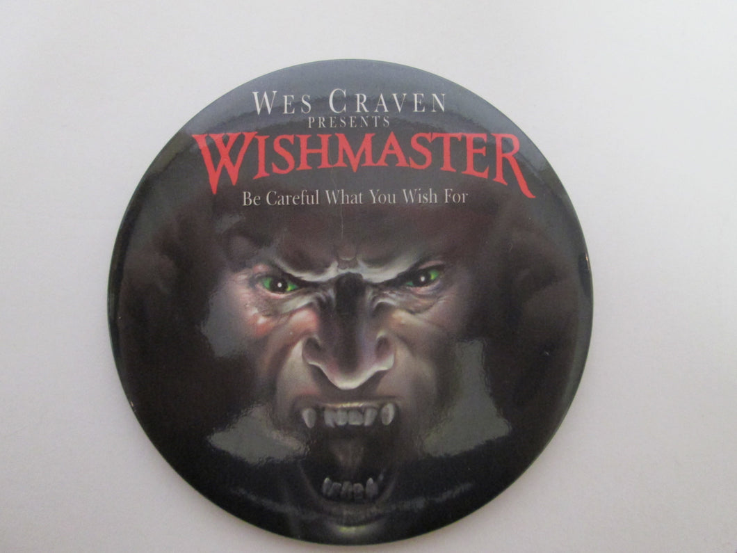 Wes Craven Presents WISHMASTER Promo Pin back Button