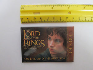 The Lord of the Rings The Fellowship of the Ring On DVD and VHS Frodo Pinback Button 2001