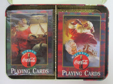 1997 Vintage Coca Cola Santa Tin Playing Cards One pack sealed One pack used