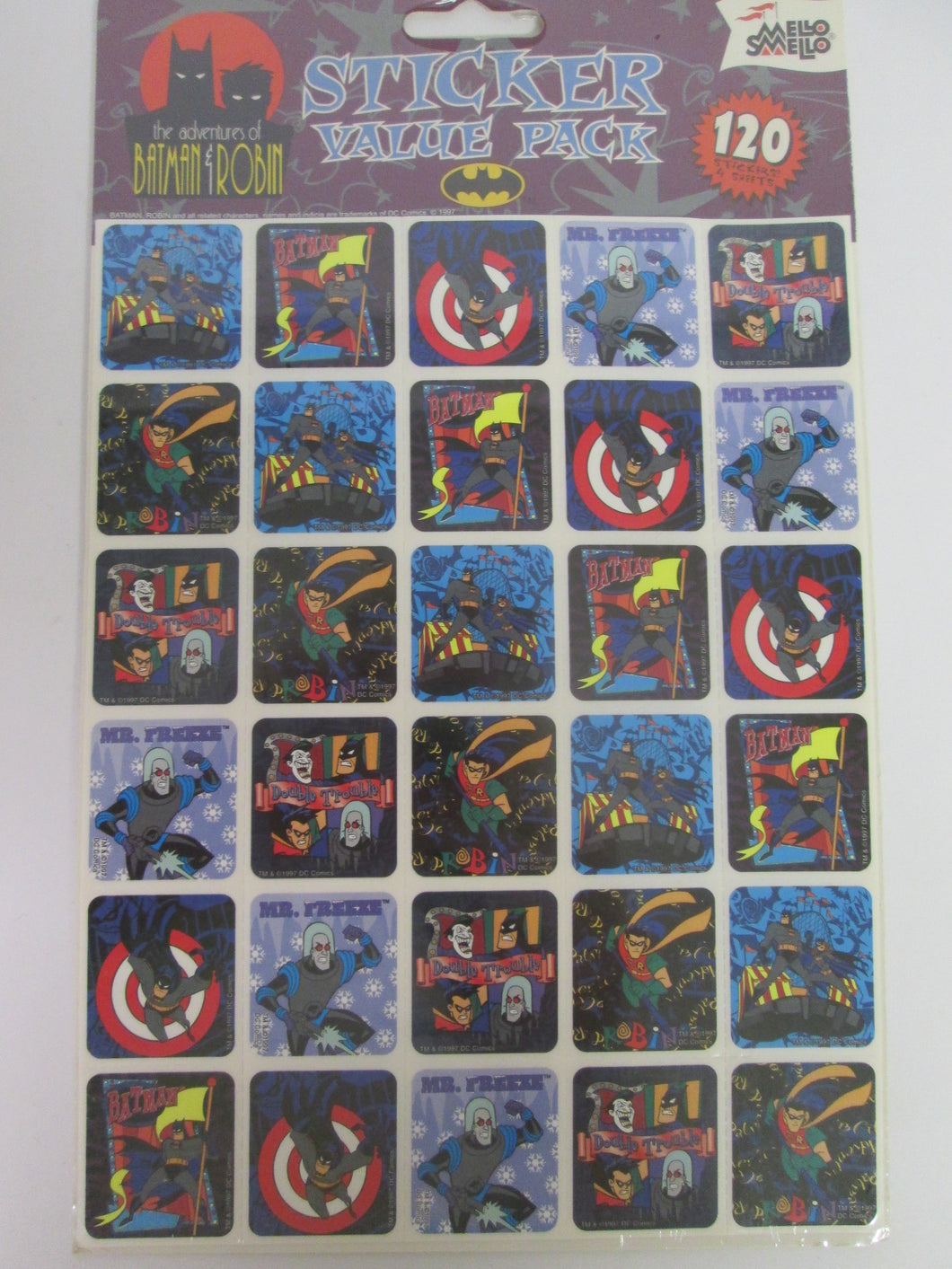 1997 The Adventures of Batman & Robin Sticker Value Pack 120 Stickers