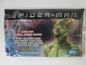 2002 Topps Spider-Man Movie UNOPENED Pack of 7 Trading Cards