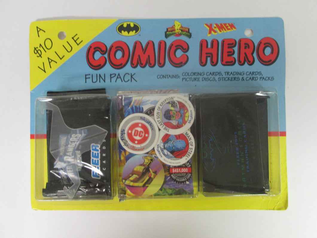 1995 Comic Hero Fun Pack Cards Stickers discs and packs of Trading cards