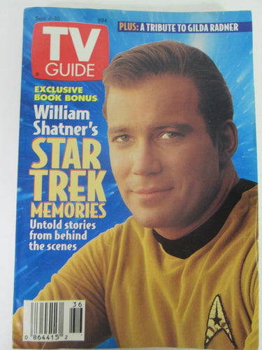 TV Guide William Shatner Star Trek Memories Issue Sept 4-10 PB 1993