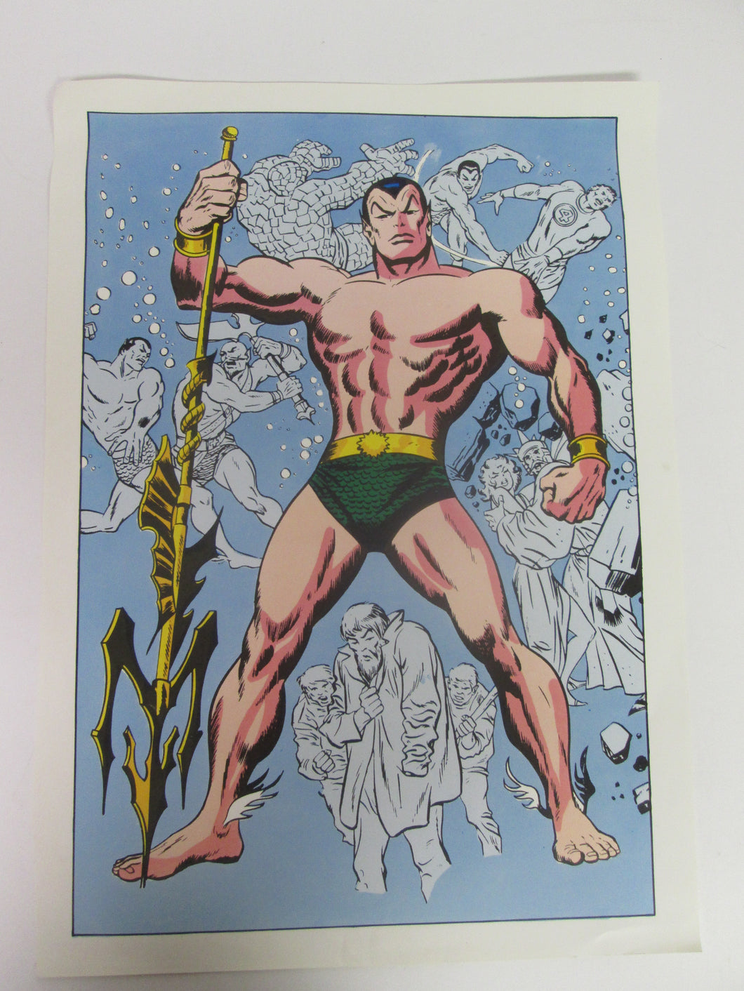 Prince Namor Art Page from the Doctor Doom Pin Up Book