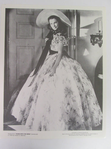 Scarlett O'Hara Vivian Lee Gone With the Wind Southern Dress 8x10 B&W Movie Still