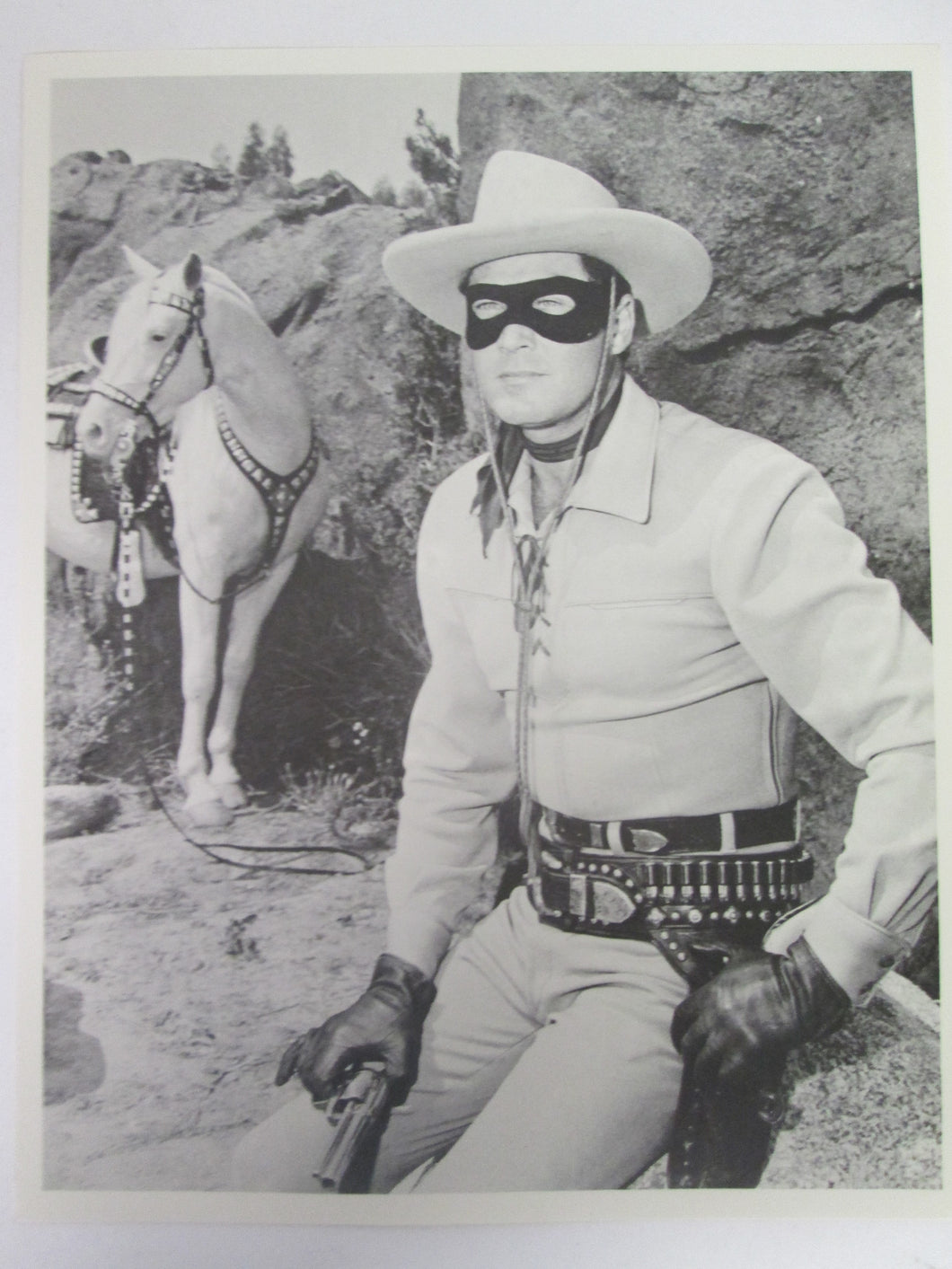 Lone Ranger  & Silver 8x10 B&W Movie Still
