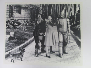 Wizard of Oz Dorothy, Toto, Scarecrow & Tin Man 8x10 B&W Movie Still