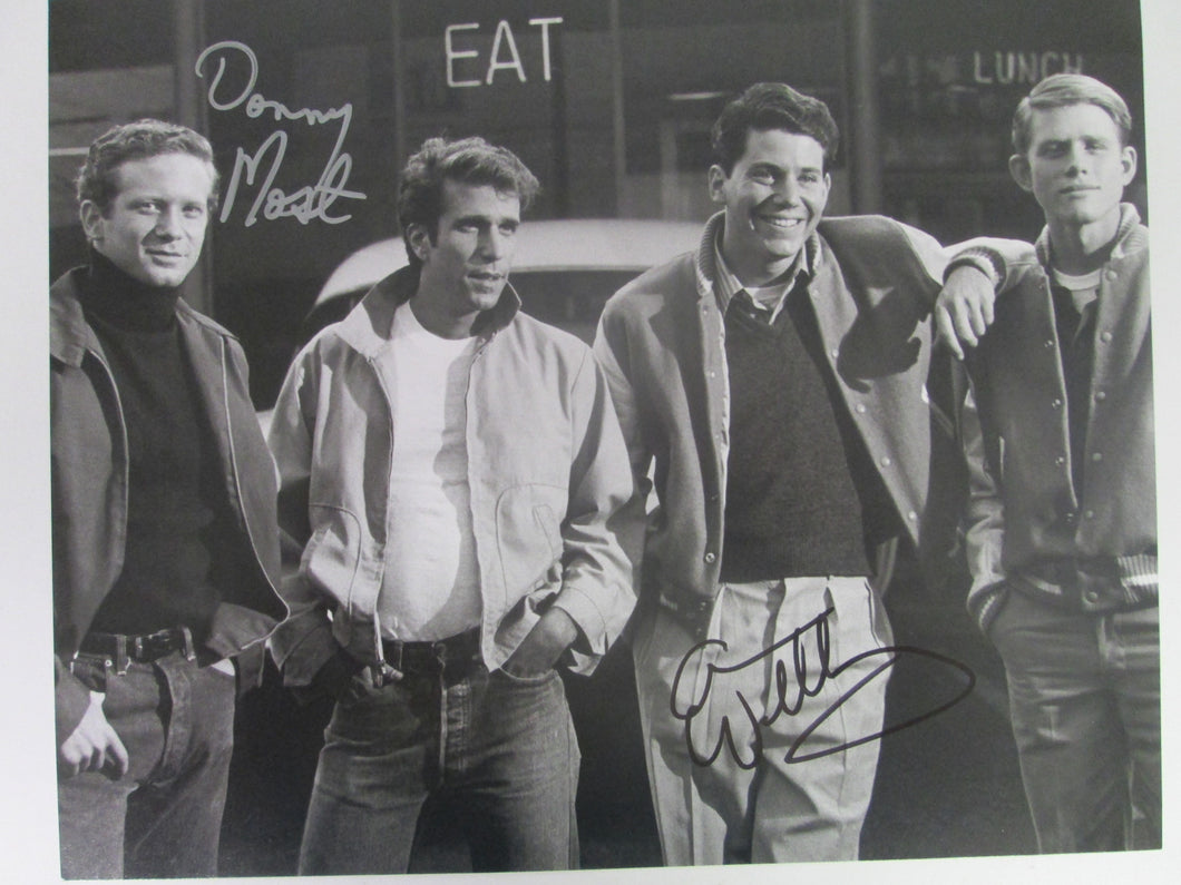 Happy Days Signed B&W Cast @ Early Photo by Danny Most &  Anson Williams (Ralph & Potsie)