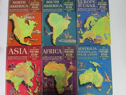 The Golden Book Picture Atlas of the World Set 1-6 1960