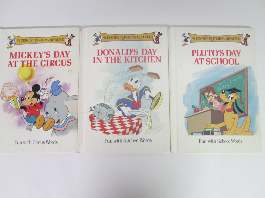 A Disney Rhyming Reader Set of 3 books 1988 HC