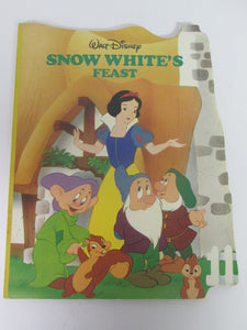 Walt Disney Large Heavy Cardboard Books: Snow White's Feast & Lady and Tramp At the Zoo 1988 HC