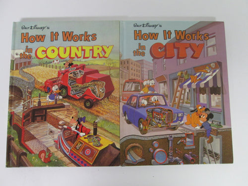 Walt Disney's How It Works Series: In the City and In the Country 2 Books 1982 HC