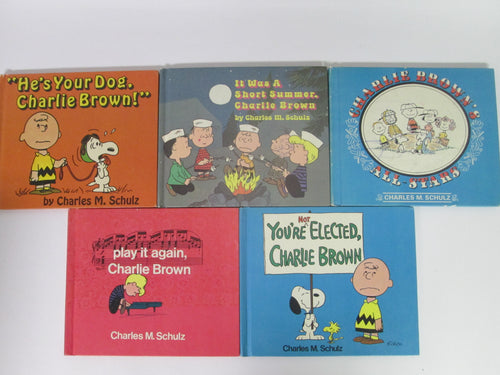 Peanuts Charlie Brown by Charles Schultz set of 5 Books 1966-1973 HC