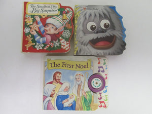 3 Christmas Themed Children's Thick Cardboard Books HC