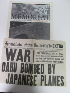 Pearl Harbor and the USS Arizona Memorial: A Pictorial History SIGNED by author Richard Wisniewski w/ 2 newspaper replicas
