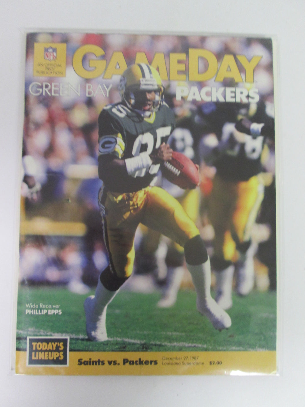 Game Day New Orleans Saints vs Green Bay Packers Phillip Epps Cover December 27, 1987