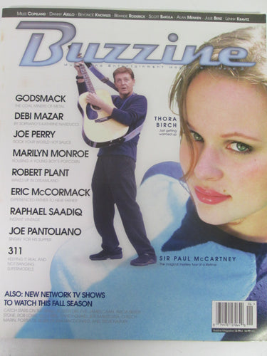 Buzzine Music Entertainment Magazine Issue 2.1 Fall TV Season Paul McCartney Cover 2001