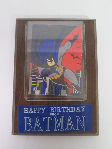 Happy Birthday from Batman Wall Plaque Card Holder with engraved plaque and Batman Card